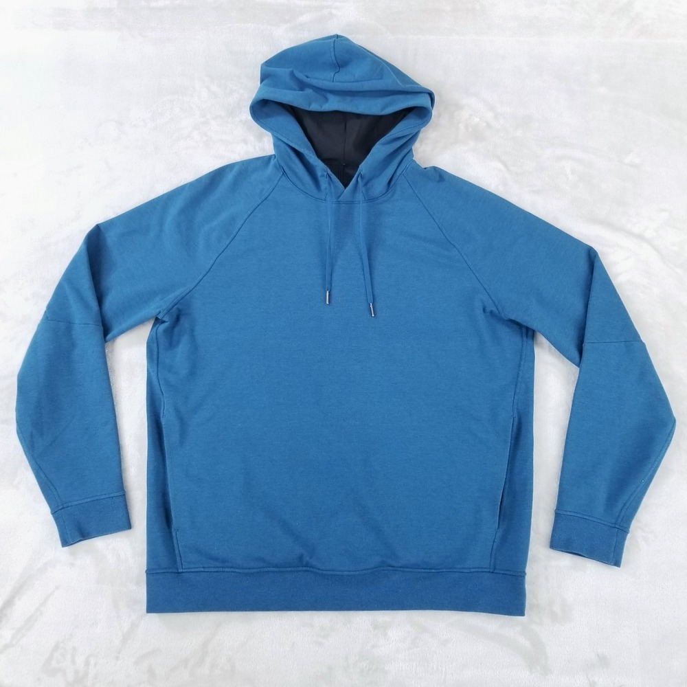 Lululemon City Sweat Pullover Hoodie Men's 2XL Blue 4-Way Stretch‎ Wicking
